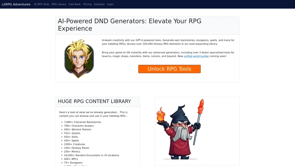 DND Backstory Generator + AI Tabletop RPG Tools