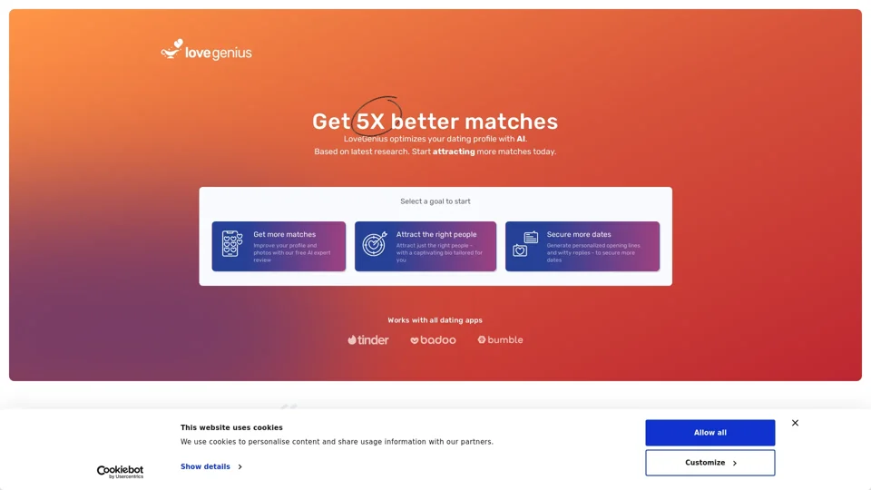 LoveGenius - Magic AI that generates your Tinder & Bumble Bio