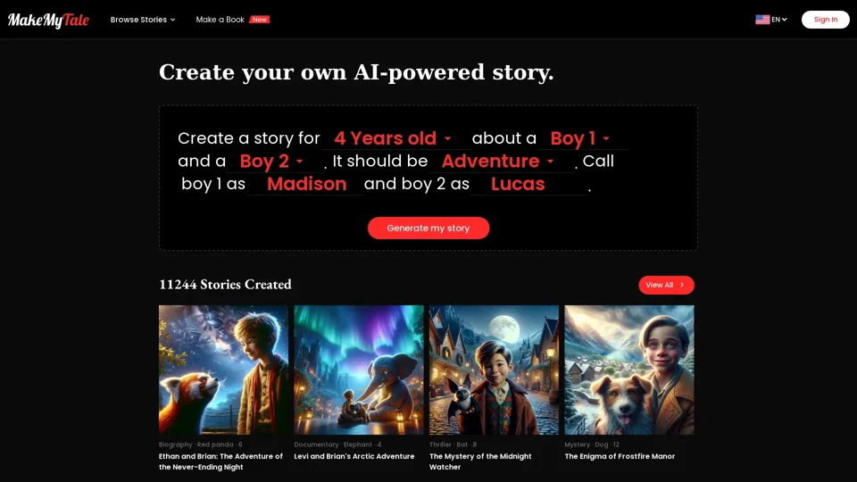 MakeMyTale- The AI-Powered Story Creation Platform