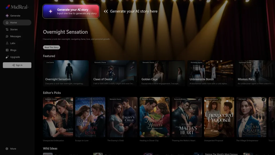 MidReal - Free AI Story Generator