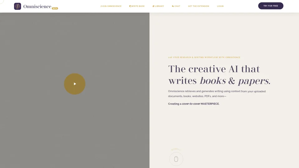 Omniscience - AI-Powered Research and ChatGPT Book Writing Tool