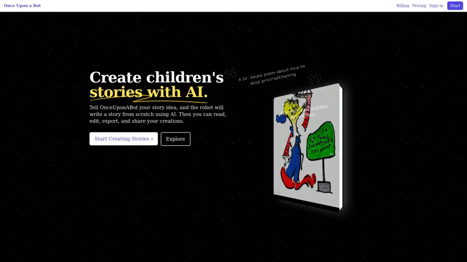 Once Upon a Bot • Create Children's Stories with AI