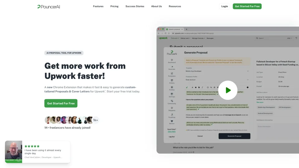 AI Proposal Tool For Upwork - PouncerAI