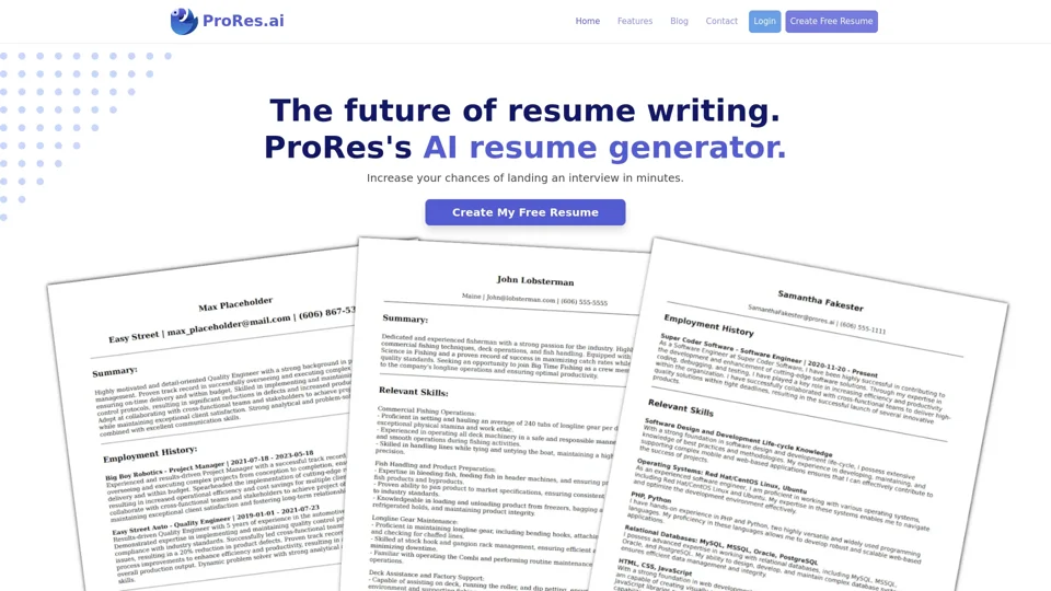 ProRes | AI Enhanced Resumes
