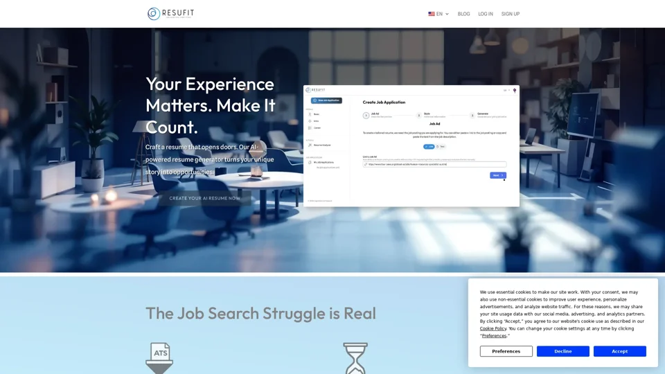 AI Resume Generator - Create ATS-Optimized Resumes · ResuFit