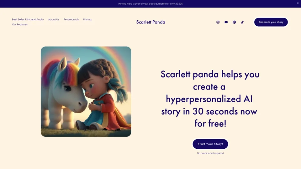 Scarlett Panda | Customized Bedtime Stories App for Kids