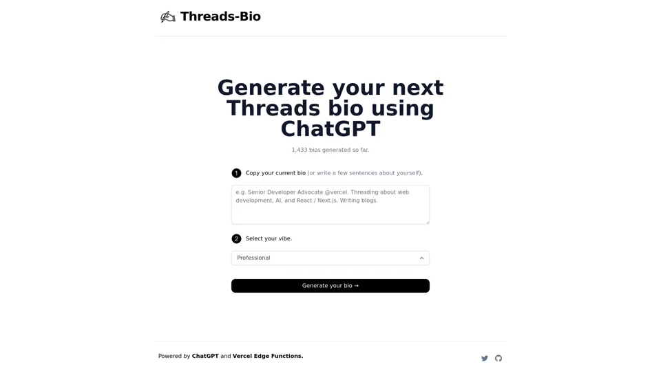 Threads Bio Generator