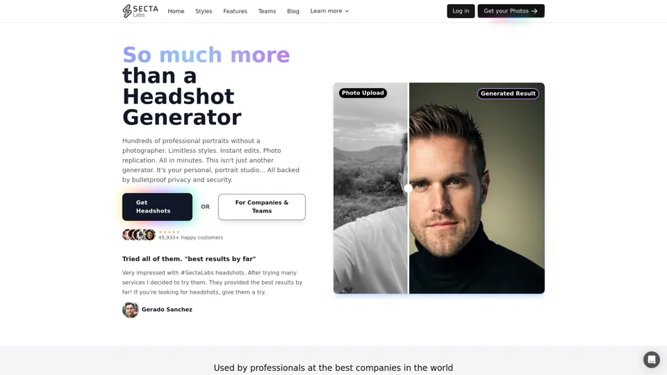 Authentic AI Headshots and Portraits | Secta Labs