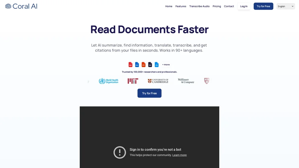 Coral AI: Search & Summarize Documents with AI