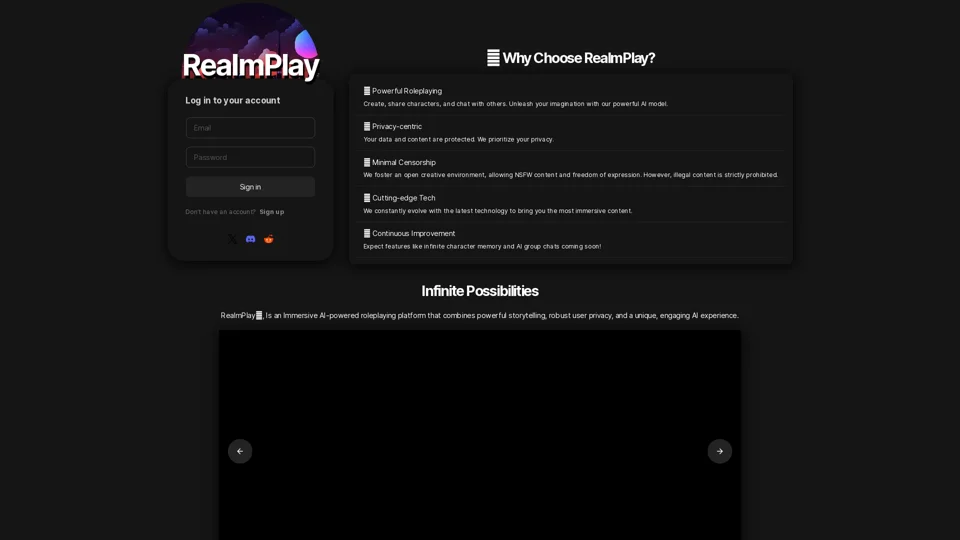 RealmPlay - Immersive Roleplaying with Infinite Possibilities.