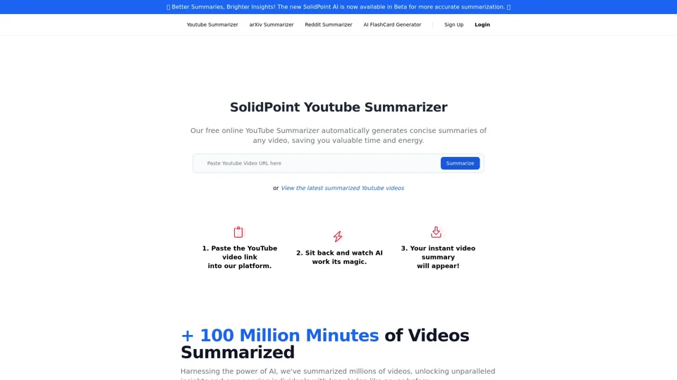 SolidPoint | AI-Powered Youtube  Summarizer