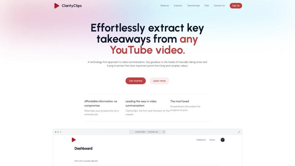 ClarityClips #1 - Youtube Summarizer