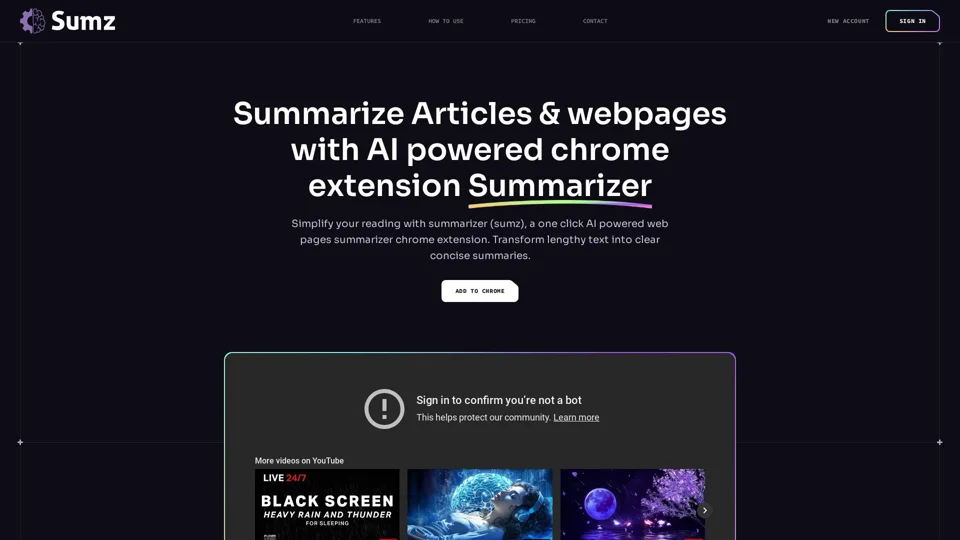 Sumz pro Summarizer Chrome Extension | Summarize Articles & Webpages Instantly