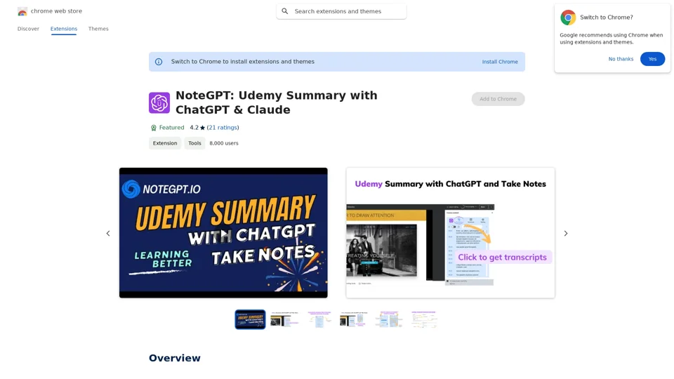 NoteGPT: Udemy Summary with ChatGPT & Claude - Chrome Web Store