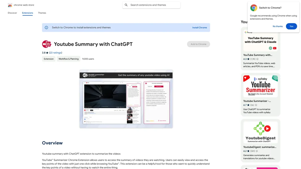 Youtube Summary with ChatGPT - Chrome Web Store