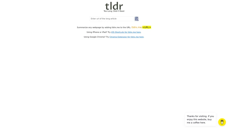 tldr: summarize long articles