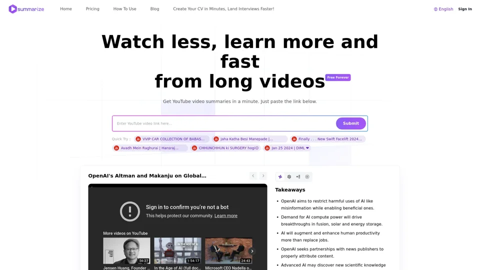 Summarize.ing - Instant YouTube Video Summaries | AI-Powered Content Digests