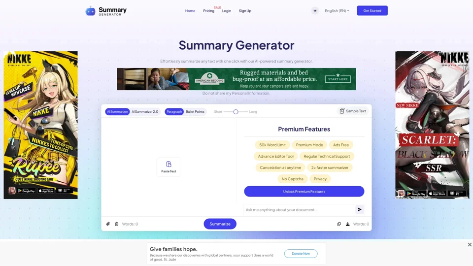Ai Summary Generator - Summarize Text in One Click