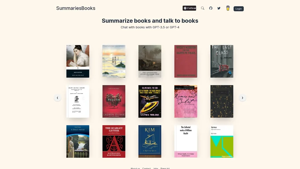 Summarize books and talk to books