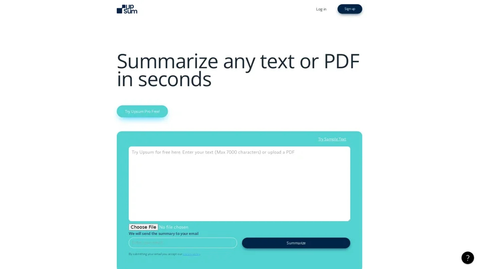 UpSum | Summarize any text in seconds | Try for free