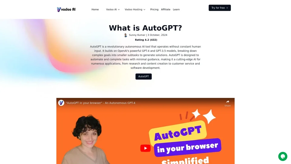 AutoGPT: Autonomous AI Agent for Task Automation and Productivity