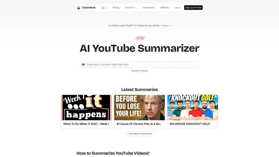 YouTube Video Summarizer powered by AI