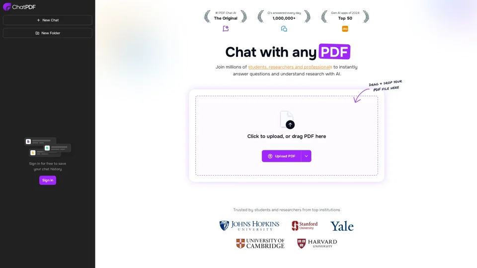 ChatPDF - Chat with any PDF - #1 Free PDF AI