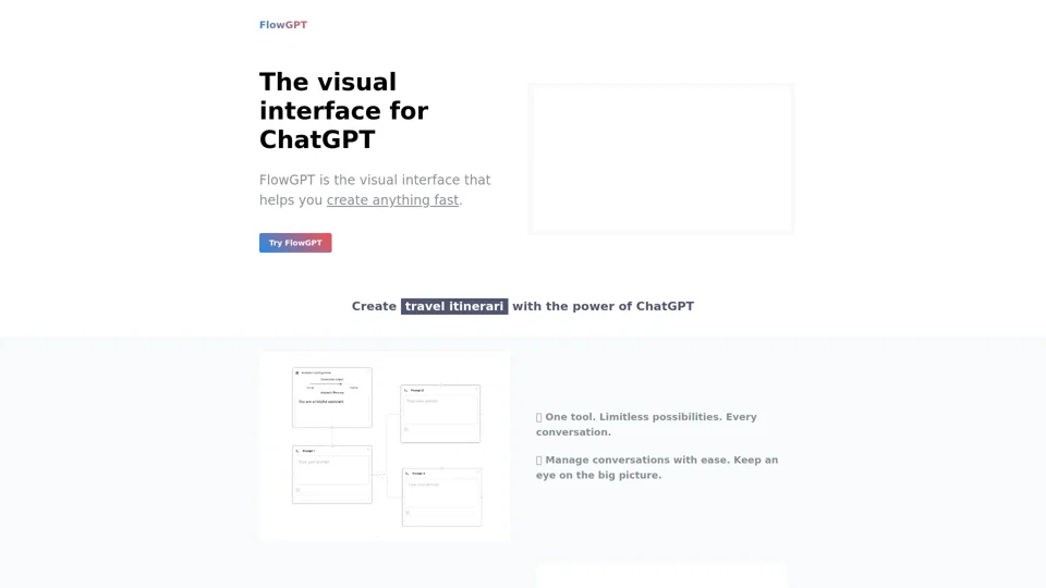 FlowGPT - a visual interface for ChatGPT