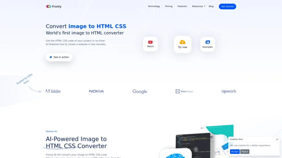 Image to HTML CSS converter. Convert image to HTML CSS with AI: Fronty