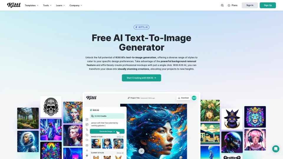 Free AI Text-to-Image Generator | Kittl