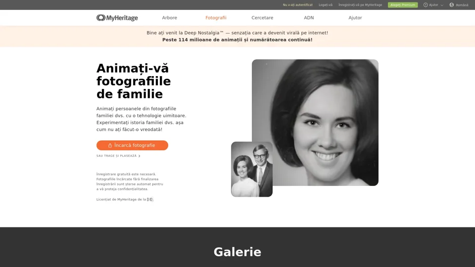 MyHeritage Deep Nostalgia™, tehnologie de învățare profundă pentru animarea chipurilor din fotografiile statice de familie - MyHeritage