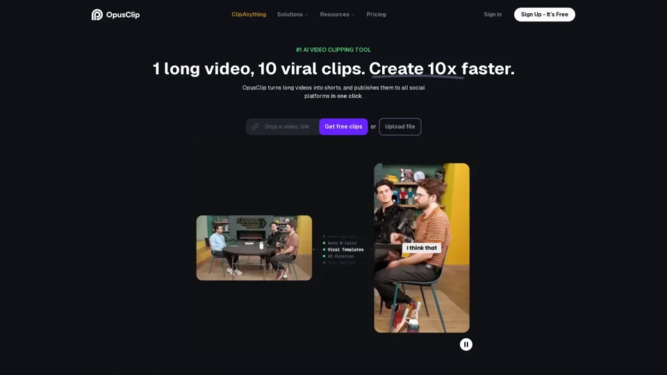 OpusClip - AI-powered Video Repurposing