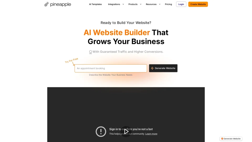 Pineapple Builder - AI Website Builder for Businesses