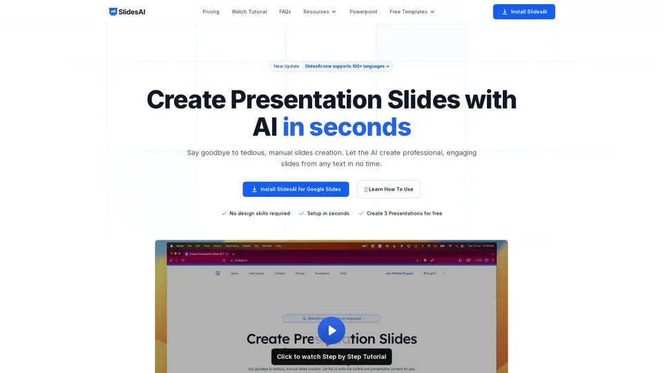 Create Presentation Slides With AI in seconds with SlidesAI