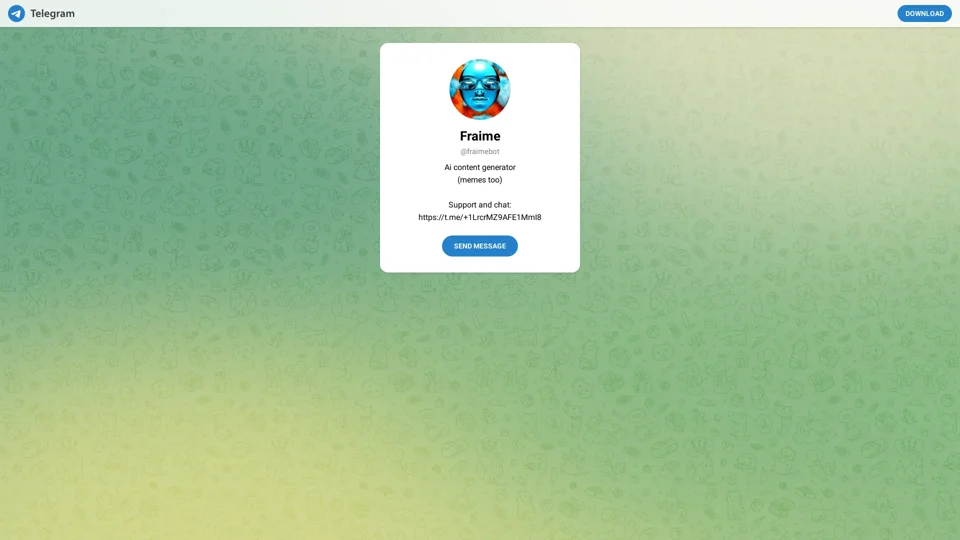 Telegram: Contact @fraimebot