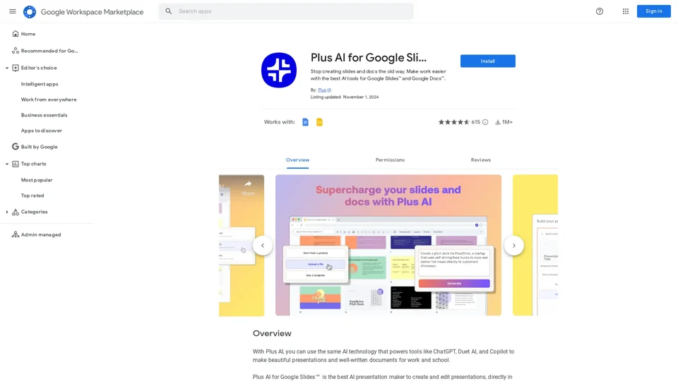Plus AI for Google Slides™ and Docs™ - Google Workspace Marketplace