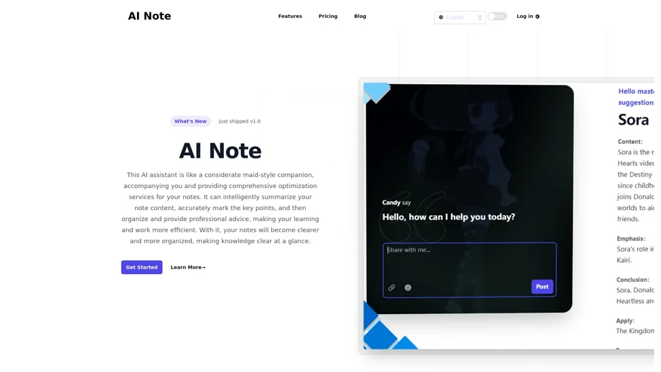 AI Note Helper - Intelligent Optimization of Your Notes | Companion-Assistant