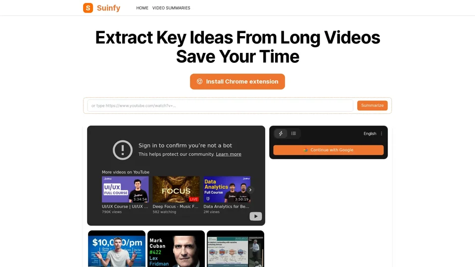 Suinfy: AI-powered YouTube video summarizer