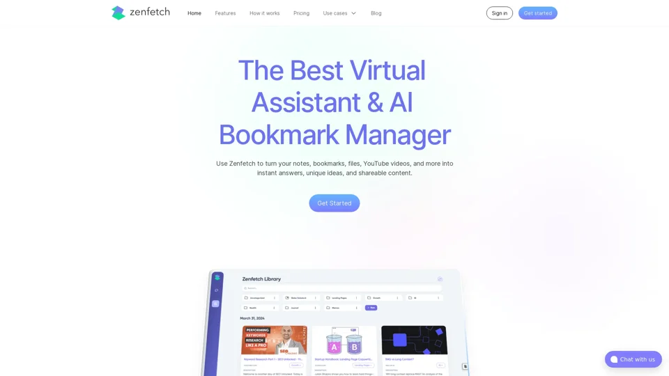 AI Bookmark Manager & Personal Assistant | Zenfetch