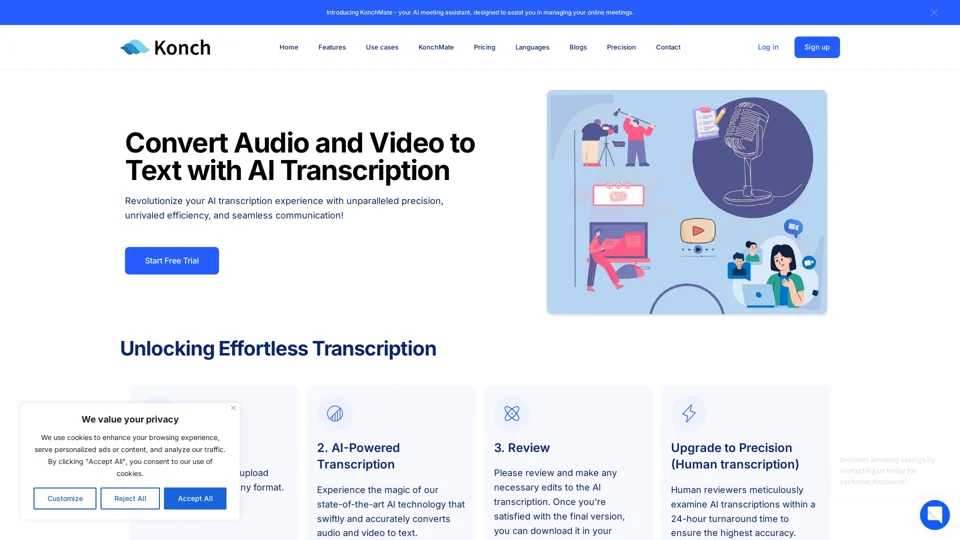 Automated AI Transcription Services | Konch AI