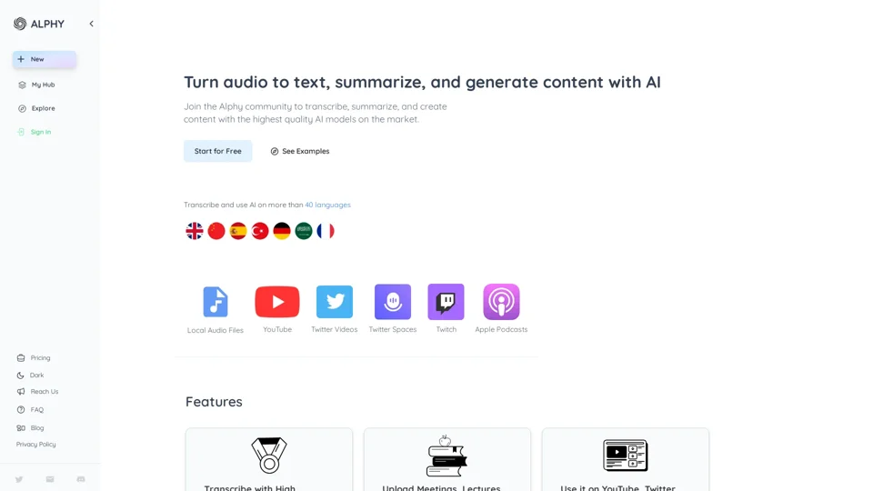 Alphy - AI Transcriber, Summarizer, Assistant