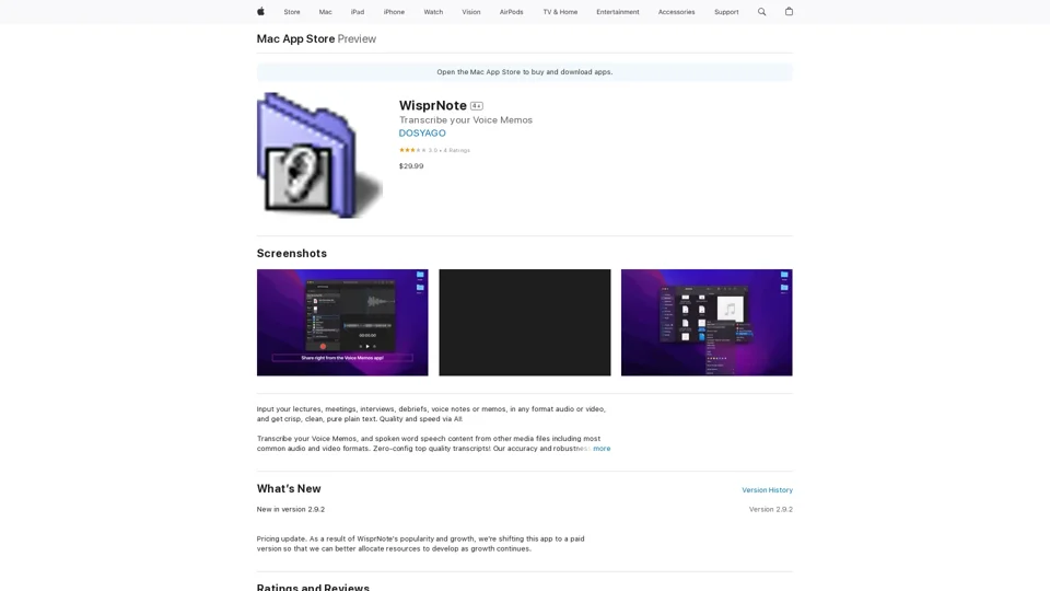 WisprNote on the Mac App Store