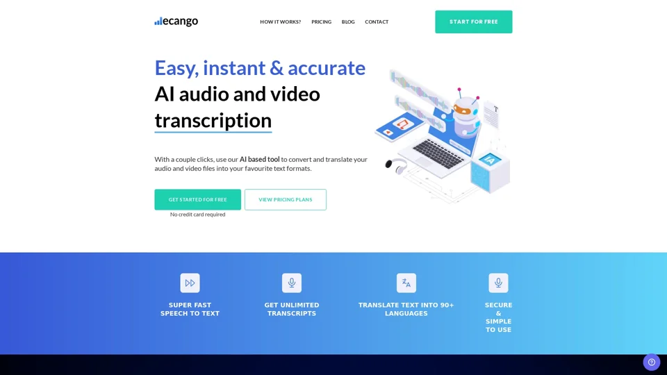 Ecango | AI Audio and Video Transcription Tool