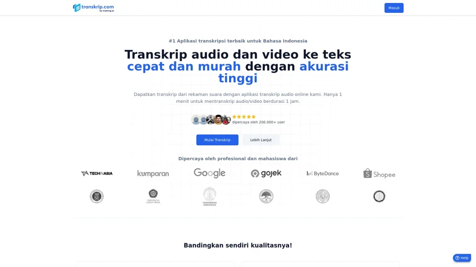 Transkrip Audio dan Video ke Teks dengan AI