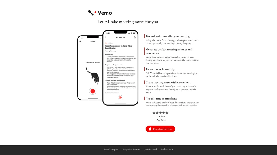 AI Note Taker | Vemo AI