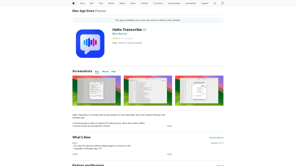 Hello Transcribe on the App Store