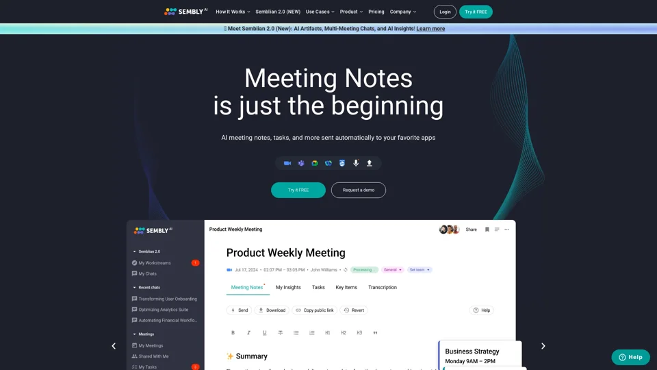 Meeting Notes is just the beginning - Sembly AI