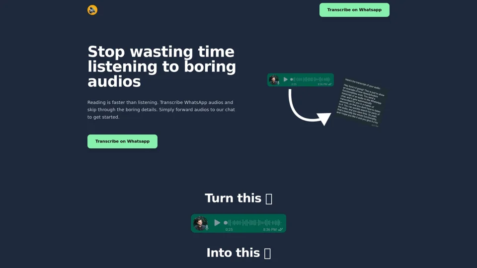 Transcribe your WhatsApp audios | SpeedyAudios