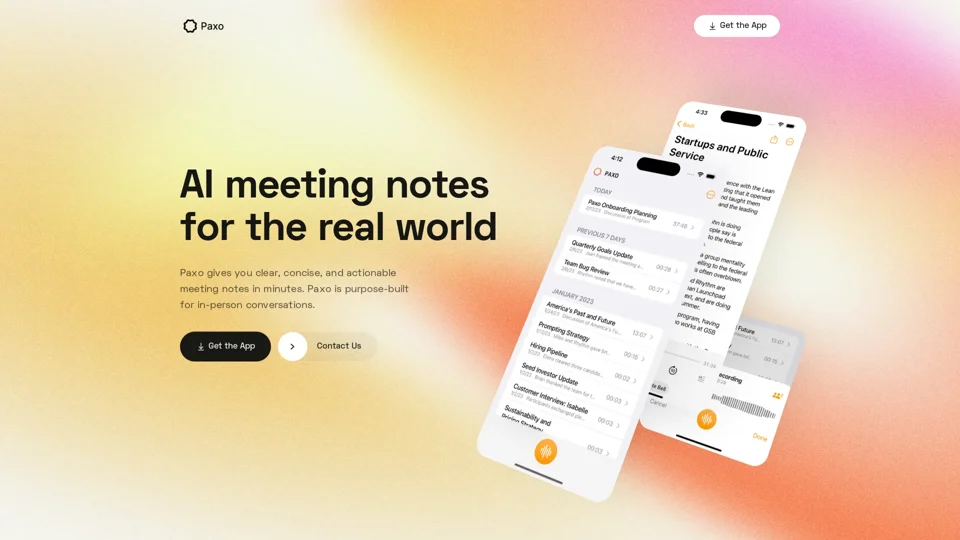 Paxo: AI meeting notes for the real world