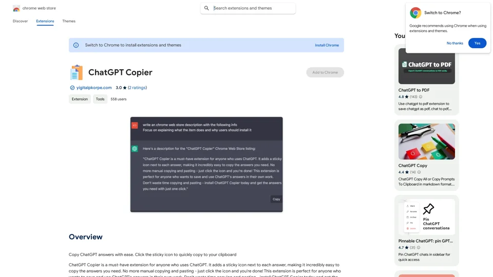 ChatGPT Copier - Chrome Web Store